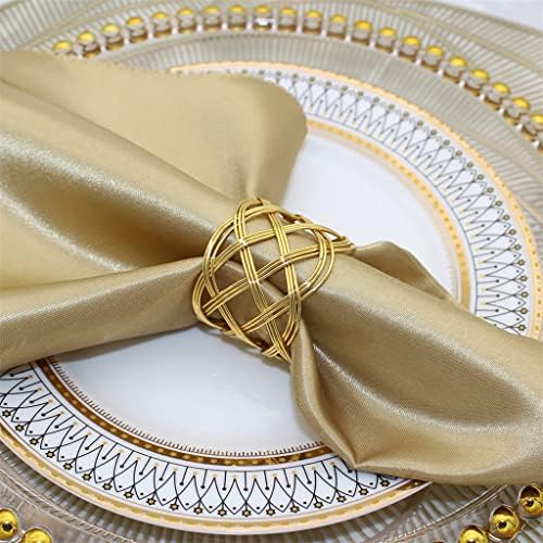 FEGOCLT Arany Szalvéta Gyűrű Fém Csavar Serviette Szalvéta tartó Gyűrű Esküvők Bankett Vacsora Büfé Asztal Dekoráció (Szín