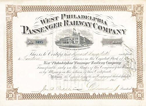 George Dunton Widener - Meghalt a Titanic - West-Philadelphia Személyszállító Vasúti Zrt. által aláírt George D. Widener