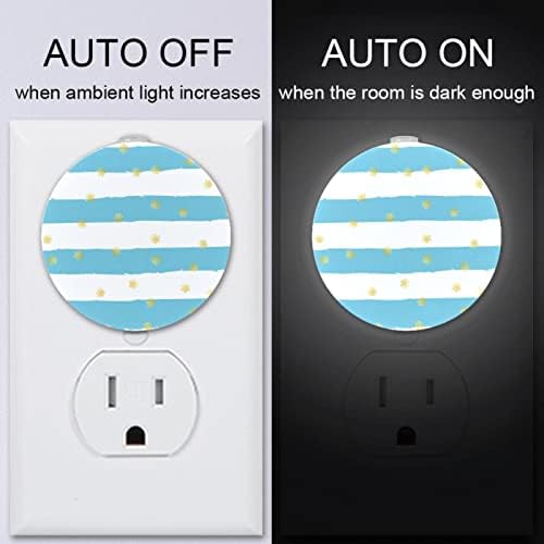 2 Csomag Plug-in Éjjeli LED-es Éjszakai Fény, az Alkonyat-hogy-Hajnal Érzékelő Gyerek Szoba, Gyerekszoba, Konyha, Kék Fehér