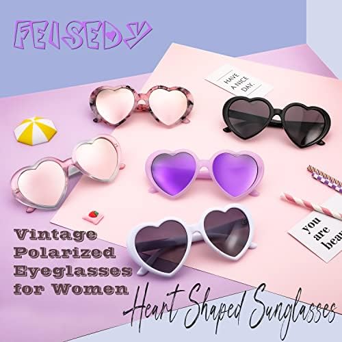 FEISEDY Polarizált Szív Alakú Napszemüveg Túlméretezett Vintage Divat a Szerelem Szemüveget a Nők UV400 B2337