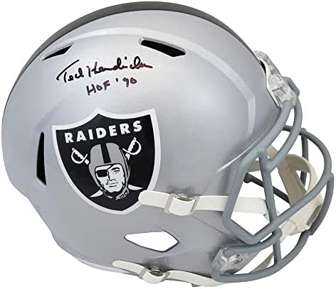 Ted Hendricks Aláírt Raiders Riddell Teljes Méret Sebesség Replika Sisak w/HOF'90 - Dedikált NFL Sisak