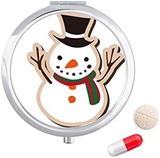 Karácsonyi Hóember Karikatúra Fesztivál Tabletta Esetben Zsebében Gyógyszer Tároló Doboz, Tartály Adagoló
