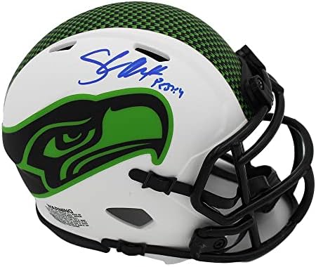 Shaun Alexander Aláírt Seattle Seahawks Sebesség Hold NFL Mini Sisak PS 37 4 Felirat, - Dedikált NFL Mini Sisak