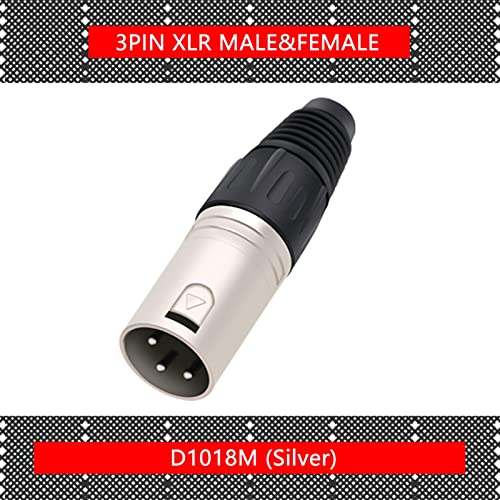 ZTHOME 3 Pin-X L R Férfi Csatlakozó Mikrofon M i C XLR Adapter Kábel Termininal Audio Vezeték Csatlakozó 10db (Szín : 10xM-Ezüst)