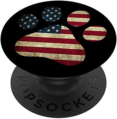 Hazafias Amerikai Zászló Kutya Mancs - Vintage Szomorú PopSockets Cserélhető PopGrip