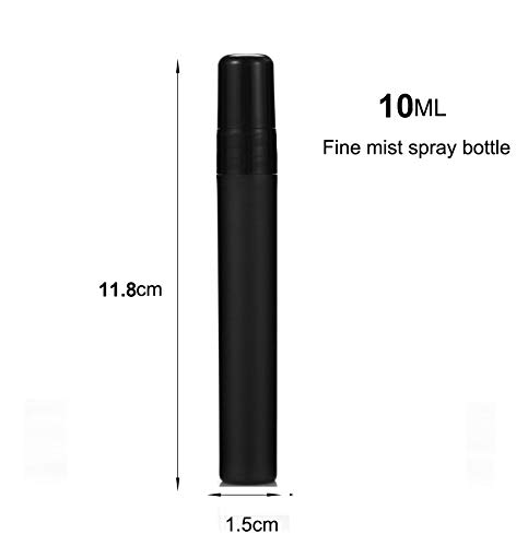 Elfenstall - Király Fekete 10db 10ml 1/3OZ Porlasztó Üres Matt Műanyag Finom Köd Spray palackot Újratölthető Parfüm Parfüm