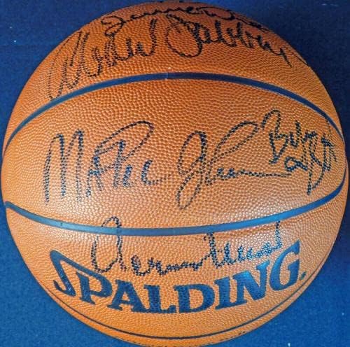 1987-88 Los Angeles Lakers Bajnokok Csapat Aláírt NBA Játék Kosárlabda uda vagy - Dedikált Kosárlabda