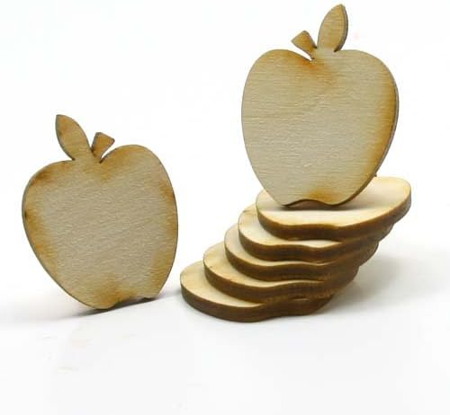 Mylittlewoodshop Pkg 6 - Apple - 2 cm Magas által 1.6 cm Széles, 1/8 hüvelyk Vastag Befejezetlen Fa (LC-APPL04-6)