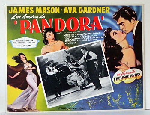 1951 PANDORA, A BOLYGÓ HOLLANDI 4 EREDETI SPANYOL LOBBY KÁRTYÁK JAMES MASON