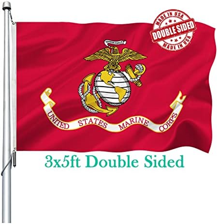 Kétoldalas Tengerészgyalogság USMC Zászló 3x5 Kültéri -, nagy teherbírású Poliészter Tengeri Hadsereg Katonai Zászló Banner,