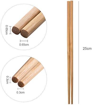 Bambusz Evőpálcika többször használható, Mosogatógépben mosható Kínai Hosszú Pálca, 10 Pár Fa Ázsiai koreai Japán Pálcika,