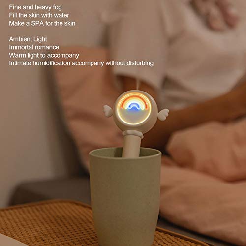 Mini Párásító Botot, Hordozható Arcát Köd Készítő Aranyos Rajzfilm Szivárvány Fény USB Párásító Diffúzor Konténer Sokszínűség
