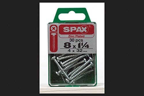 Spax Multi-Anyag, Csavar, 1-1/4 Cink Phillips/Négyzetméter Több Anyag Szál Pan Head Doboz 30