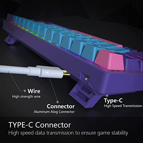 BOYI 61 Mini Hot-Swap Vezetékes 60% - Os Mechanikus Gaming-Billentyűzet,RGB Cherry MX Kapcsoló PBT Keycaps NKRO C-Típusú