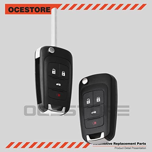 OCESTORE 2db Autós kulcstartó Kulcs nélküli Flip Bejegyzés Távoli OHT01060512 4-gomb Kompatibilis Allure Camaro Terep Cruze
