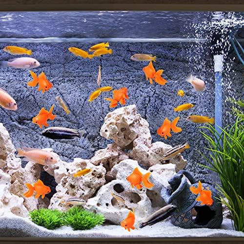 MIKIMIQI 15 Db Mesterséges Akvárium Halak Műanyag Aranyhal Dísz Reális Hamis Halak Mesterséges Mozgó Lebegő Narancs Akvárium