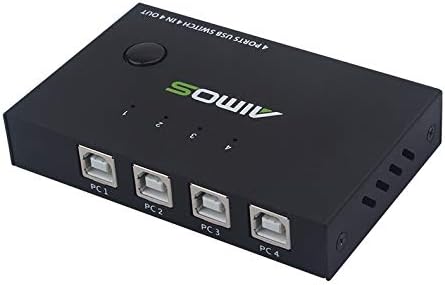 Aimos KVM Switch USB Nyomtató Megosztása Készülék 4 Számítógépek Ossza meg a Billentyűzet-Egér 4 4 Ki VAGYOK-UK404
